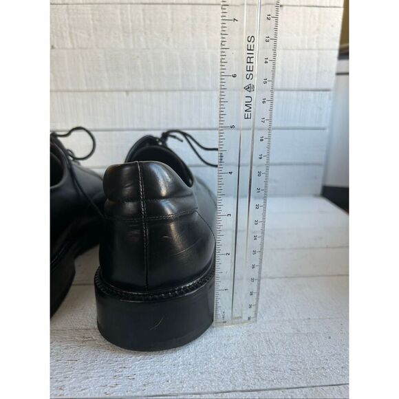 Mezlan “Louvre” Men’s 11.5M Black Italian Leather Split-Toe Derby Dress Shoes - Picture 4 of 10